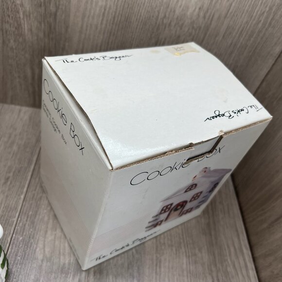 The Cooks Bazaar Vtg Ceramic Cookie Box Santa House Christmas Collectible White - Picture 12 of 12